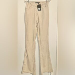Heart Break Beige Flared Pants NWT